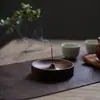 Portaincienso de Madera Maciza de Nogal Negro Norteamericano para Uso en el Hogar, Base Redonda Hecha a Mano para Quemador de Incienso de Ceremonia del Té, Bandeja de Madera de Ágar