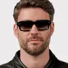 Gafas de Sol Retro Simples para Hombre Europeas y Americanas 2025 Nuevas Gafas de Sol Personalizadas con Montura Cuadrada Gafas de Sol de Forma Cóncava a la Moda
