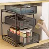 Cesta extraíble para almacenar especias para gabinetes de cocina, estante de almacenamiento doméstico multicapa para tazones, platos y vajilla