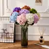 Hortênsia Colorida de 3 Cabeças em Galho Único, Hortênsia em Galho Único, Novo Estilo Flores Artificiais para Decoração de Buquê de Tema de Parede de Flores para Casamento, Área de Boas-Vindas