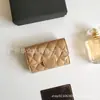 Cartera Rombo Popular Transfronteriza Porta Tarjetas de Mujer Piel de Oveja de Primera Capa Cuero Genuino Porta Tarjetas de Presentación Cartera con Tapa Porta Tarjetas de Crédito