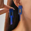 Brincos Europeus e Americanos Transfronteiriços de Acrílico Degradê Geométricos em Formato de Gota com uma Vibe Dopamina Única, Brincos de Luxo para Mulheres