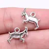 18x12mm 0,9g Prata Antiga Acessórios para DIY Colar Pulseira Pingente de Animal Fofo Cabra