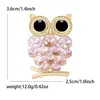 Broche de Coruja com Strass Fofo Europeu e Americano Transfronteiriço, Joia Versátil para Corsage de Roupas Femininas, Alfinete de Animal