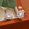 Pendientes de Zirconia con Copo de Nieve de Lujo Ligero Estilo Coreano para Mujer, Personalidad Única, Estilo Minimalista Ins, Pendientes Geométricos de Zirconia para el Trabajo, Modernos