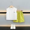 Traje de Chaleco de Verano para Niño 2025 Nueva Moda Bebé Niño Verano Guapo Conjunto de Dos Piezas sin Mangas para Niños