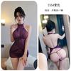Ropa Interior Sexy de Noche Chica Caliente Pijama de una Pieza con Empalme de Tirantes Sin Quitar Transparente Uniforme que Muestra el Trasero Camisón 1554