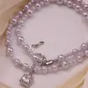 Collar Personalizado de Azúcar Cubo Bling Perla para Mujer Diseño de Burbujas Cadena para Clavícula Joyería Collar de Perlas para Mujer