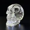 Craneo de Vidrio de Cristal Adornos Creativos Artesanías Talladas Decoraciones de Halloween Sin Poros Cabeza de Fantasma Aterradora Personalización