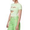 Camiseta feminina transfronteiriça europeia e americana Spice Girls de manga curta Sexy em torno do pescoço Slim-fit Top elegante com camisa base para mulheres
