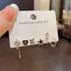 Pendientes Personalizados Exagerados de Estrella, Corazón y Cruz Estilo Dulce y Fresco para Mujer Moda Simple Retro Sensación de Alta Gama Adornos para Orejas