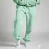 Conjunto de Moletom Feminino Outono/Inverno Cor Sólida Soltinho com Máscara de Olho e Calça Jogger Conjunto Casual de Duas Peças