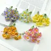 Estilo Floresta Flor Pequena Margarida 5 Pétalas Grama DIY Acessórios Florais para Casa Grampo de Cabelo Flor Material Kit Flores para Parede de Fotos Props