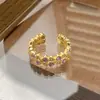 Anel Aberto Colorido Popular Vintage Retrô Esmaltado para Mulheres, Anel de Personalidade de Luxo Leve de Nicho