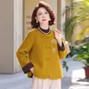 Nuevo Abrigo de Lana Otoñal Estilo Nacional Chino Estilo Corto para Mujeres de Mediana Edad y Mayores Abrigo de Lana Reversible Elegante de Primavera y Otoño