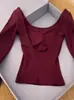 Camiseta Básica de Cuello Redondo para Mujer Otoño e Invierno Nuevo Estilo Ropa Interior Superior Adelgazante Ropa Exterior Chica Casual Camiseta de Manga Larga con Cuello en U Grande Mujer