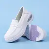 Sapatos de Enfermeira em Estoque para Mulheres, Estilo Primavera/Verão, Sola Macia, Respirável, Antiderrapante, Couro Genuíno, Sapatos Brancos de Trabalho Médico, Comércio Exterior Transfronteiriço, Peça Única