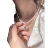 Jiao Ren Lenguaje/Diario de Blues Zhengyuan Shi Jia Perla Aguamarina Otoño e Invierno Circonita Plata Brillante Collar Femenino