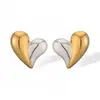 Australia Europa antigua y Estados Unidos venta caliente transfronteriza pendientes de acero inoxidable de personalidad simple de dos colores para mujer INS nicho de alta gama pendientes versátiles