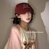 Galleta de Crema 2025 Nuevo Estilo Coreano Estilo Japonés Vintage Pequeño Tiburón Carta Bordada Gorra de Béisbol Cabeza Grande de Mujer