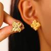 Pendientes de textura de flor de círculo C de personalidad exagerada de Europa y Estados Unidos, pendientes de alto sentido para mujeres, accesorios de comercio exterior transfronterizo al por mayor