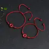 Pulsera tobillera de seguridad de cinabrio natural tejida a mano, pulsera antigua, pulsera para pareja, estudiante, mejor amigo/a, regalo para novia