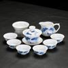Conjunto de Chá Kung Fu de Cerâmica Dehua, Xícara de Chá, Tampa para Tigela, Infusor de Chá, Conjunto para Presente, Cerâmica Branca Estilo Chinês, Novo Estilo Chinês