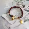 Pulsera de cuentas de transferencia de cinabrio, arena, oro púrpura y mineral de imitación, joyería de regalo para mujer para el año de la vida, pulsera de jade hetiano
