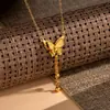 Collar de Mariposa Flor Espejo para Mujer Moda Nueva China 2024 Nuevo Diseño de Nicho de Mariposa Cadena para Clavícula Regalo para Novia
