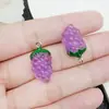 20 simulación fruta manzana plátano naranja fresa resina colgante llavero DIY colgante accesorios