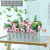 Adornos de Maceta de Flores Artificiales, Macetas de Valla, Juegos de Flores Artificiales, Decoraciones Festivas para Sala de Estar, Decoraciones de Interior, Arte Floral de Plástico