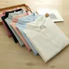 Camisa básica de manga larga para mujer, 100% algodón cepillado, diseño clásico con cuello, disponible en varios colores, una capa interior simple y versátil para el uso diario.