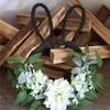 Meimei Transfronterizo Pascua Gama Alta Orejas de Conejo Primavera Verano Corona Flor Artificial Decoraciones para el Hogar Colgante Puerta Principal