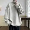 Suéter liso de cuello alto para hombre, nueva colección de invierno 2026, suéter de punto multicolor de moda estilo coreano, top de capa base