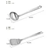 Juego de 4 piezas de utensilios de cocina de acero inoxidable espátula espátula cuchara cuchara para arroz cocina diaria para el hogar juego de utensilios de cocina de acero inoxidable