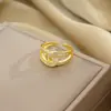 Anillo Exquisito Super Brillante de Circonita para Niñas, Lujo Accesible y Anillo de Apertura Ajustable de Gama Alta, Baño de Oro Real Simple