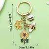 Chaveiro de Flor com Gota de Óleo Perolada Transfronteiriço Pétalas Grandes de Flor de Cerejeira Estilo Simples Bolsa para Pen Drive Pequeno Pingente para AirPods
