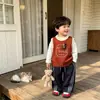 Chaleco de Punto para Niños Primavera y Otoño Chaleco Retro para Bebé Chaleco de Lana para Niños Pequeños Suéter sin Mangas para Niños Ropa de Abrigo