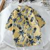 Camisa havaiana de flores masculina Duffy bonito elegante casual solto estilo Hong Kong praia férias floral camisa de manga curta casal elegante