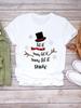 Camiseta Árvore de Natal Feliz Ano Novo Roupa Sapato com Carta Adorável