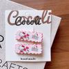 Accesorios para el Cabello de Niños Otoño Temprano Nuevo Lindo Rojo Día Nacional Dibujos Animados Pasador Niña Gato Lunares Estampado Clip BB