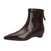 Botines Personalizados ~ Botines con Aumento Interior 2025 Nuevos Botines de Cuña para Mujer Otoño e Invierno Botines Estrechos a Media Pantorrilla Maillard