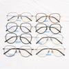 Montura de Gafas Retro Estilo Ins con Forma Ovalada 087, Montura de Titanio para Mujer, Aro Ancho, No Visualmente Grueso