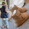 Invierno 2025 Nuevos Zapatos Grandes de Algodón para Niños Botines para Bebé Niños Botas de Nieve Gruesas Impermeables Cálidas Niñas