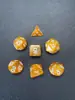 Patrón de mármol multicolor de dos colores tablero de juego de mazmorra juego de rol dnd acrílico poliédrico set de 7 piezas dados