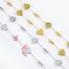 Accesorios para Joyería DIY Cadena de Corazones de 6 mm Color Acero Inoxidable Cadena de Borlas que Conserva el Color Materiales para Joyería de Pulsera Collar