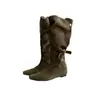 Botas largas plisadas para mujer para otoño e invierno, 2026 botas vintage cómodas versátiles de punta cuadrada con tacón bajo