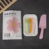 Nuevo Juego Desechable de Cuchillo, Tenedor y Plato para Pastel, Combinación de Plato y Tenedor para Hornear, Vajilla de Cumpleaños, Plato, Tenedor y Vela de Papel Biodegradable