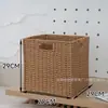 Cesta de Almacenamiento Tejida Caja de Almacenamiento para Escritorio Mesa de Café Caja de Almacenamiento para Ropa y Cosméticos Caja de Almacenamiento de Cesta de Ratán