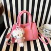 Corea del Sur Retro Bolso de Cubo Portátil para Mujer Primavera 2025 Nueva Moda Popular Simple Hombro Bandolera